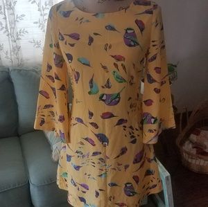 Jarlo Yellow Flowy Tunic Dress Like New